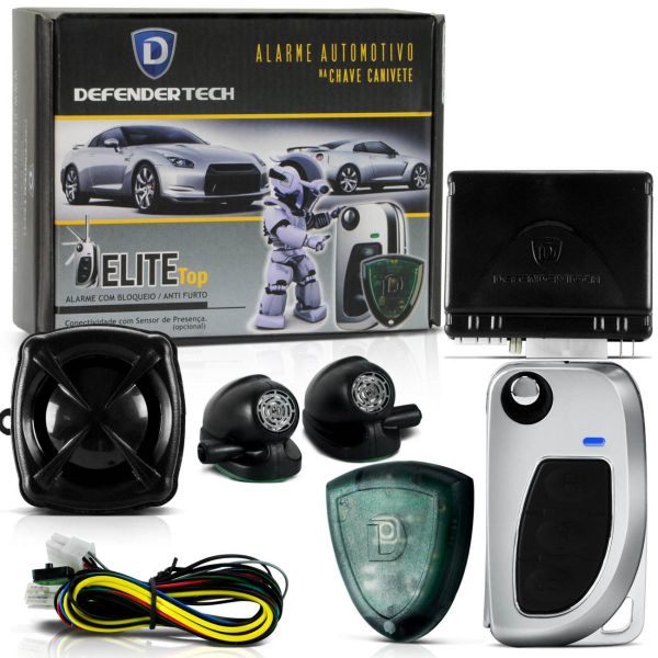 Alarme De Carro Defender Tech Elite Chave Canivete Escovada